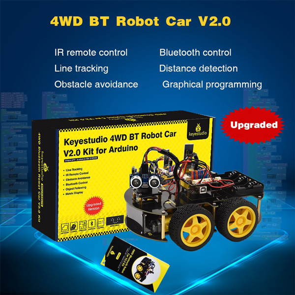 KEYESTUDIO 4WD BT robot car V2.0 kit KS0470, για Arduino | eLabstore.gr KEYESTUDIO 4WD BT robot car V2.0 kit KS0470, για Arduino | Gadgets - Αξεσουάρ | elabstore.gr
