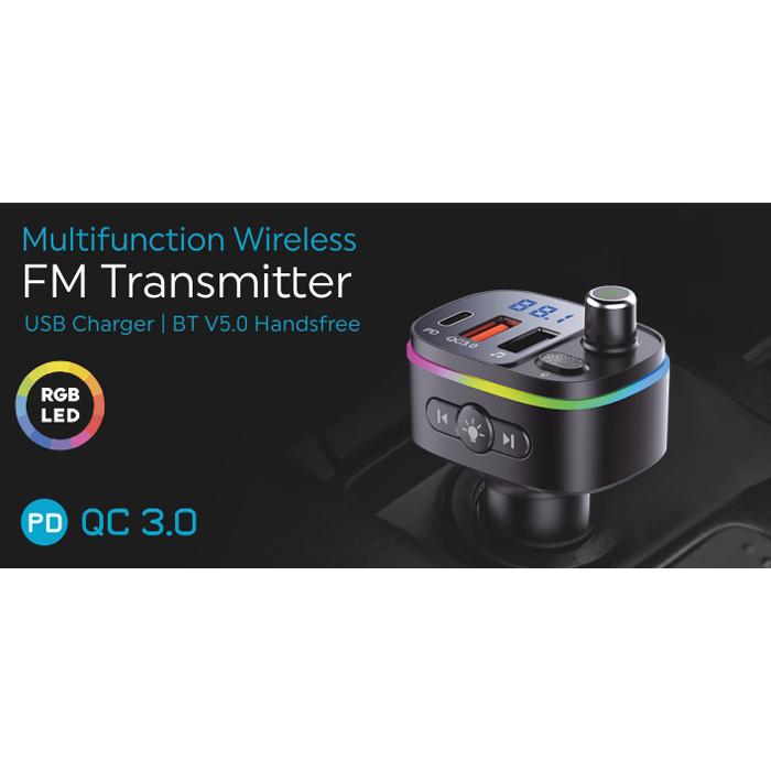 POWERTECH FM Transmitter PT-958 με οθόνη, RGB, QC3.0, Bluetooth, μαύρος | eLabstore.gr POWERTECH FM Transmitter PT-958 με οθόνη, RGB, QC3.0, Bluetooth, μαύρος | Gadgets - Αξεσουάρ | elabstore.gr