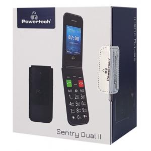 POWERTECH Κινητό Τηλέφωνο Sentry Dual II, 2 οθόνες, SOS Call, μαύρο | Mobile Συσκευές | elabstore.gr