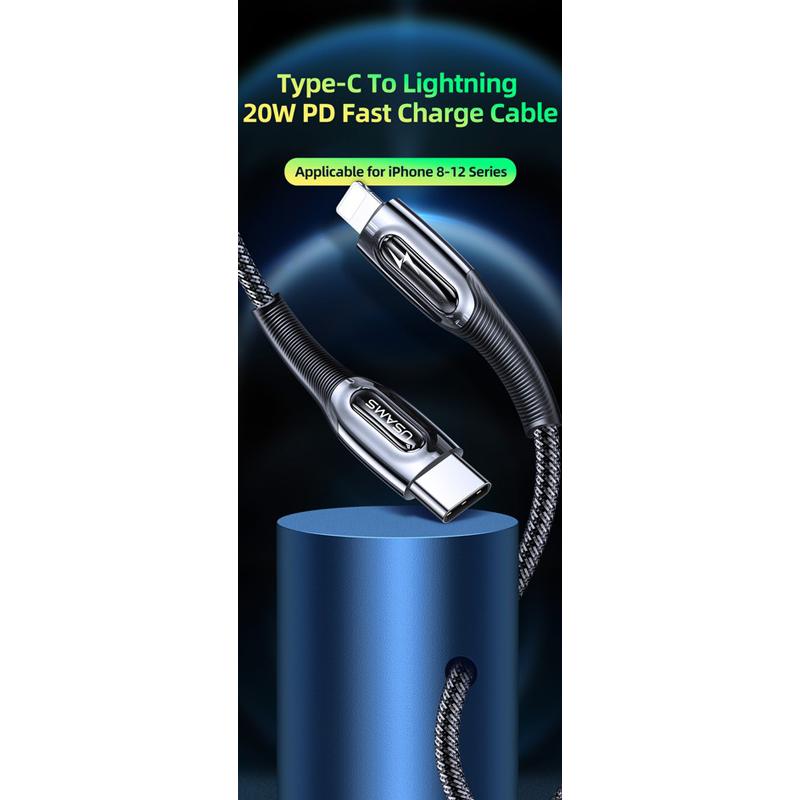 USAMS Καλώδιο Type-C σε Lightning SJ496USB01, 20W, 1.2m, μαύρο | eLabstore.gr USAMS Καλώδιο Type-C σε Lightning SJ496USB01, 20W, 1.2m, μαύρο | Αξεσουάρ κινητών | elabstore.gr