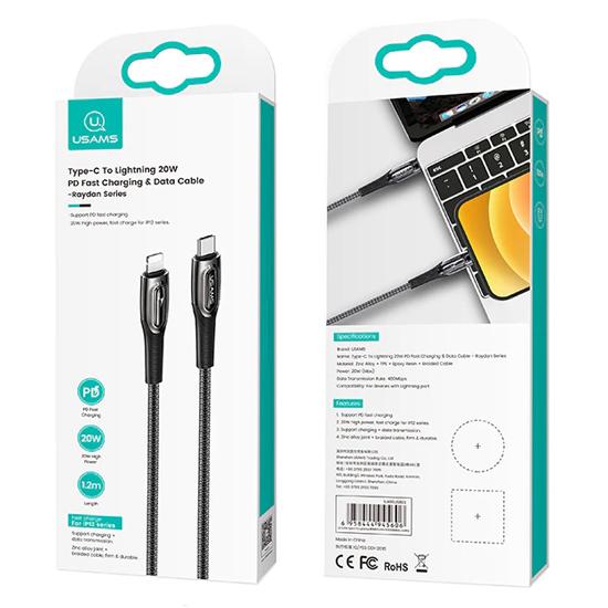 USAMS Καλώδιο Type-C σε Lightning SJ496USB01, 20W, 1.2m, μαύρο | eLabstore.gr USAMS Καλώδιο Type-C σε Lightning SJ496USB01, 20W, 1.2m, μαύρο | Αξεσουάρ κινητών | elabstore.gr