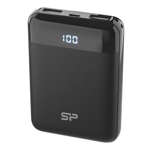 SILICON POWER Power bank GP25, 10000mAh, 2x output, 2.1A, μαύρο | Αξεσουάρ κινητών | elabstore.gr