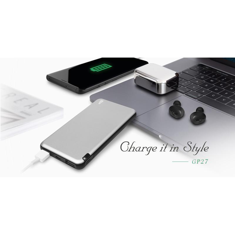 SILICON POWER Power bank GP27, 10000mAh, 2x output, 2.1A, μαύρο | eLabstore.gr SILICON POWER Power bank GP27, 10000mAh, 2x output, 2.1A, μαύρο | Αξεσουάρ κινητών | elabstore.gr