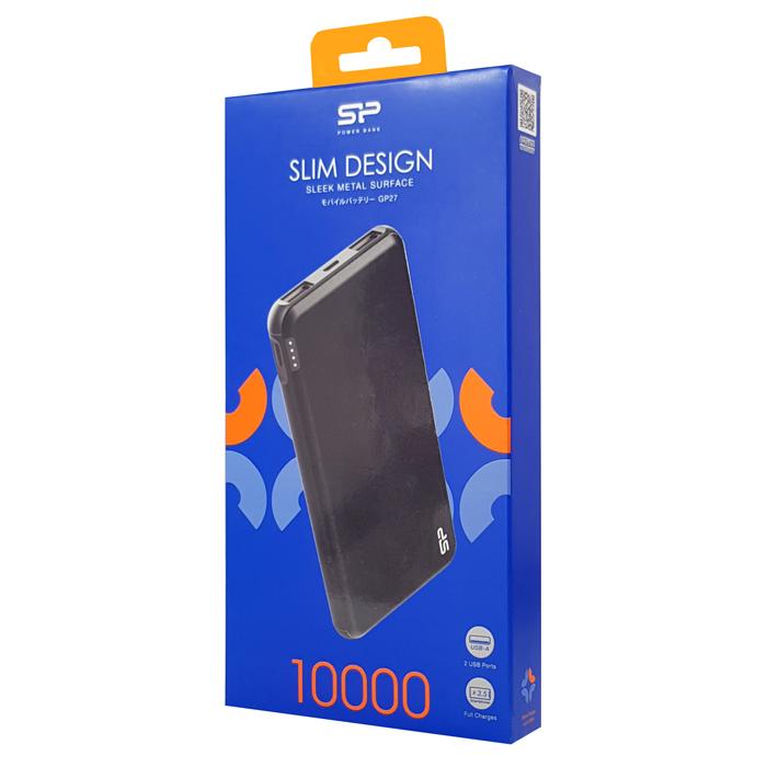 SILICON POWER Power bank GP27, 10000mAh, 2x output, 2.1A, μαύρο | eLabstore.gr SILICON POWER Power bank GP27, 10000mAh, 2x output, 2.1A, μαύρο | Αξεσουάρ κινητών | elabstore.gr