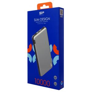 SILICON POWER Power bank GP27, 10000mAh, 2x output, 2.1A, ασημί | Αξεσουάρ κινητών | elabstore.gr