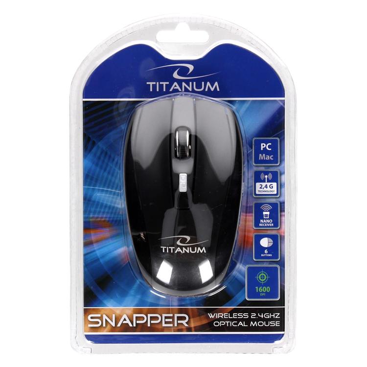 TITANUM ασύρματο ποντίκι Snapper TM105K, οπτικό, 1600DPI, μαύρο | eLabstore.gr TITANUM ασύρματο ποντίκι Snapper TM105K, οπτικό, 1600DPI, μαύρο | Συνοδευτικά PC | elabstore.gr