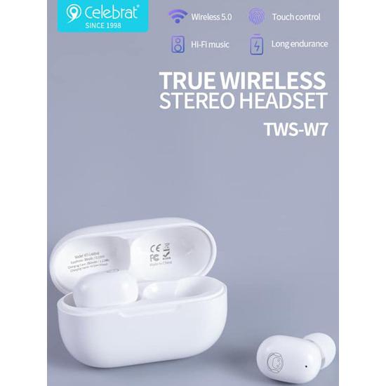CELEBRAT earphones με θήκη φόρτισης W7, True Wireless, λευκά | eLabstore.gr CELEBRAT earphones με θήκη φόρτισης W7, True Wireless, λευκά | Αξεσουάρ κινητών | elabstore.gr