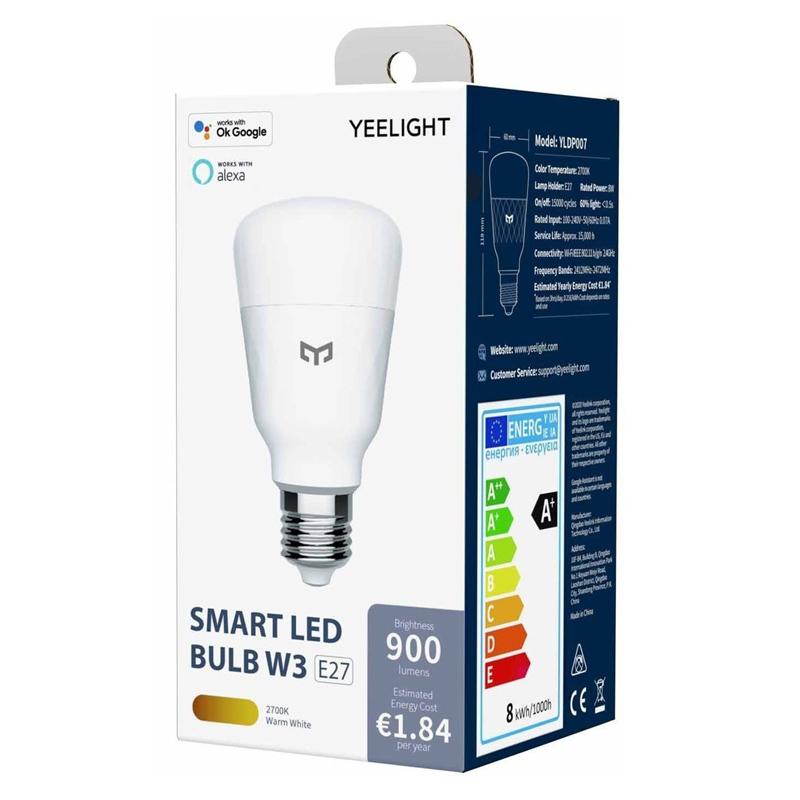 YEELIGHT Smart λάμπα LED W3 YLDP007, Wi-Fi, 8W, E27, 2700K, warm white | eLabstore.gr YEELIGHT Smart λάμπα LED W3 YLDP007, Wi-Fi, 8W, E27, 2700K, warm white | Φωτισμός | elabstore.gr