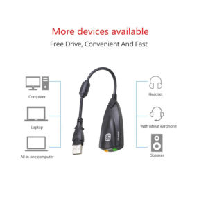 Εξωτερική κάρτα ήχου 7.1 USB  to Jack 3.5mm  (PC/MAC/Linux) 5Hv2 | Περιφερειακά | elabstore.gr