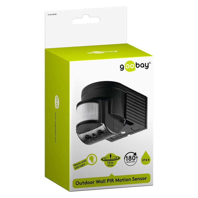 GOOBAY ανιχνευτής κίνησης PIR 96001, IP44, 180°, 12m | eLabstore.gr GOOBAY ανιχνευτής κίνησης PIR 96001, IP44, 180°, 12m | Συναγερμοί | elabstore.gr