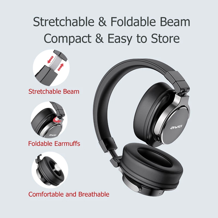 AWEI headphones A710BL, wireless & wired, BT 5.0, μαύρα | eLabstore.gr AWEI headphones A710BL, wireless & wired, BT 5.0, μαύρα | Αξεσουάρ κινητών | elabstore.gr