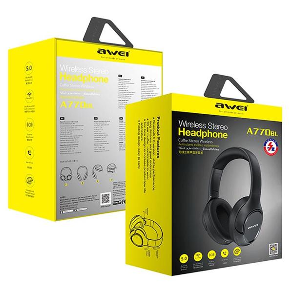 AWEI headphones A770BL, wireless & wired, BT 5.0, μαύρα | eLabstore.gr AWEI headphones A770BL, wireless & wired, BT 5.0, μαύρα | Αξεσουάρ κινητών | elabstore.gr