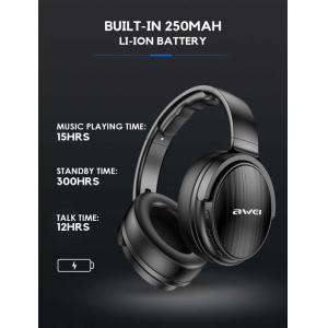 AWEI headphones A780BL, wireless & wired, BT 5.0, μαύρα | Αξεσουάρ κινητών | elabstore.gr