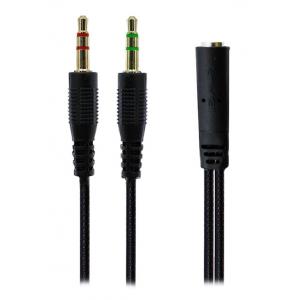 AWEI καλώδιο 3.5mm θηλυκό σε 2x 3.5mm αρσενικό AUX-002, 0.20m, μαύρο | Αξεσουάρ κινητών | elabstore.gr