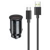 AWEI φορτιστής αυτοκινήτου με καλώδιο USB C-706, USB+Type-C, 20W, μαύρος | Αξεσουάρ κινητών | elabstore.gr