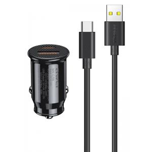 AWEI φορτιστής αυτοκινήτου με καλώδιο USB C-706, USB+Type-C, 20W, μαύρος | Αξεσουάρ κινητών | elabstore.gr