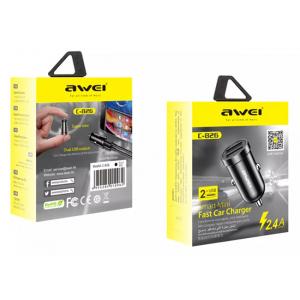 AWEI φορτιστής αυτοκινήτου C-826, 2x USB, 12W, μαύρος | Αξεσουάρ κινητών | elabstore.gr
