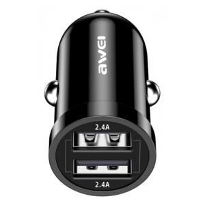 AWEI φορτιστής αυτοκινήτου C-826, 2x USB, 12W, μαύρος | Αξεσουάρ κινητών | elabstore.gr