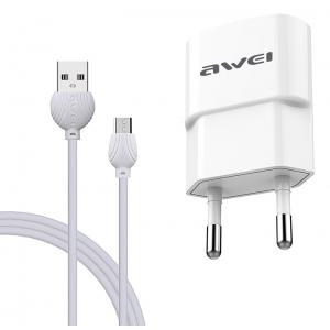 AWEI φορτιστής τοίχου με καλώδιο C-831, USB, 2.1A, λευκός | Αξεσουάρ κινητών | elabstore.gr