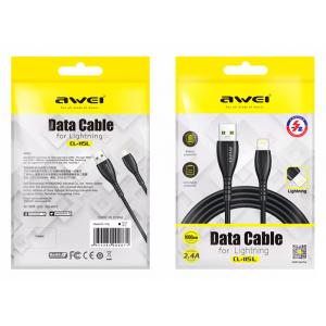 AWEI καλώδιο USB σε Lightning CL-115L, 2.4A, 1m, μαύρο | Αξεσουάρ κινητών | elabstore.gr