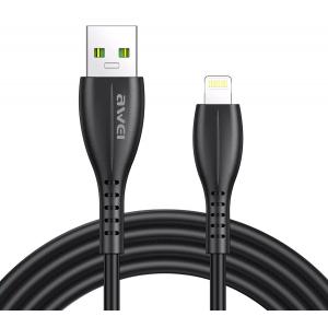 AWEI καλώδιο USB σε Lightning CL-115L, 2.4A, 1m, μαύρο | Αξεσουάρ κινητών | elabstore.gr