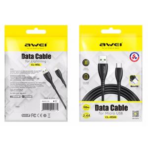 AWEI καλώδιο USB σε Micro USB CL-115M, 2.4A, 1m, μαύρο | eLabstore.gr AWEI καλώδιο USB σε Micro USB CL-115M, 2.4A, 1m, μαύρο | Αξεσουάρ κινητών | elabstore.gr