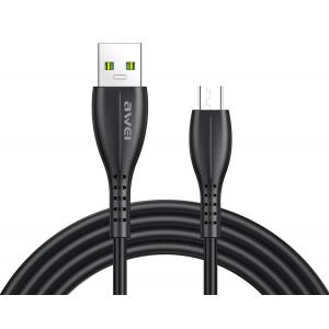 AWEI καλώδιο USB σε Micro USB CL-115M, 2.4A, 1m, μαύρο | Αξεσουάρ κινητών | elabstore.gr