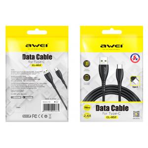 AWEI καλώδιο USB σε Type-C CL-115T, 2.4A, 1m, μαύρο | eLabstore.gr AWEI καλώδιο USB σε Type-C CL-115T, 2.4A, 1m, μαύρο | Αξεσουάρ κινητών | elabstore.gr