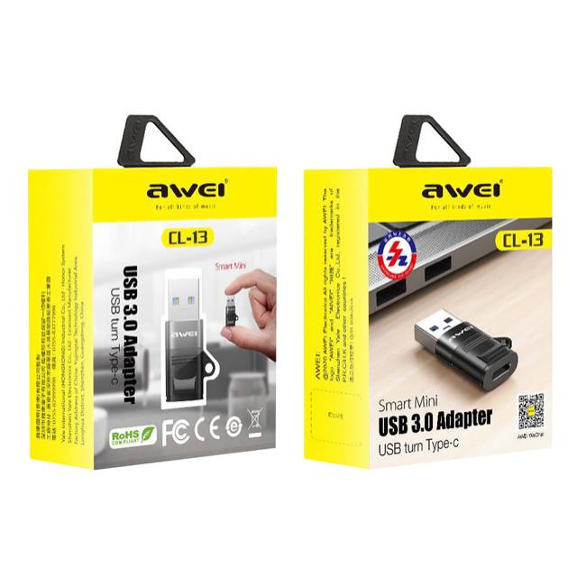 AWEI αντάπτορας USB 3.0 σε USB Type-C CL-13R, μαύρος | eLabstore.gr AWEI αντάπτορας USB 3.0 σε USB Type-C CL-13R, μαύρος | Αξεσουάρ κινητών | elabstore.gr