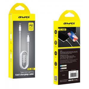 AWEI καλώδιο USB Type-C σε Lightning CL-68, 18W, 1m, λευκό | Αξεσουάρ κινητών | elabstore.gr