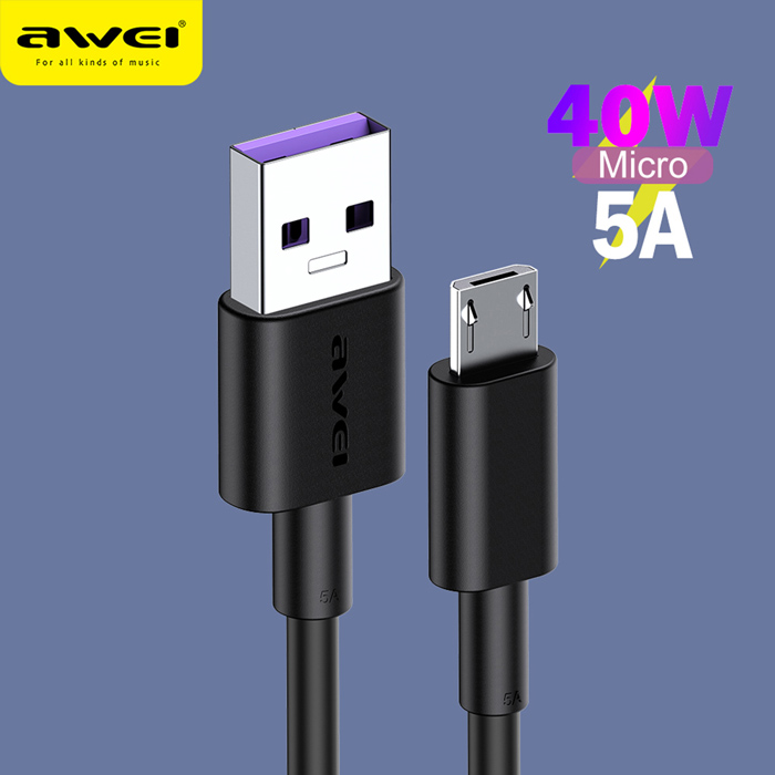 AWEI καλώδιο USB σε Micro USB CL-77M, 5A, 1m, μαύρο | eLabstore.gr AWEI καλώδιο USB σε Micro USB CL-77M, 5A, 1m, μαύρο | Αξεσουάρ κινητών | elabstore.gr