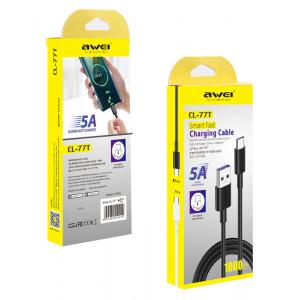 AWEI καλώδιο USB σε Type-C CL-77T, 5A, 1m, μαύρο | eLabstore.gr AWEI καλώδιο USB σε Type-C CL-77T, 5A, 1m, μαύρο | Αξεσουάρ κινητών | elabstore.gr