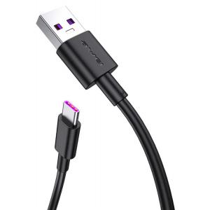 AWEI καλώδιο USB σε Type-C CL-77T, 5A, 1m, μαύρο | Αξεσουάρ κινητών | elabstore.gr