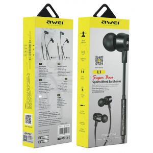 AWEI earphones με μικρόφωνο L1, 3.5mm, 1.2m, μαύρα | Αξεσουάρ κινητών | elabstore.gr