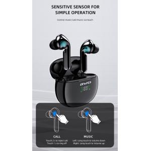 AWEI earphones με θήκη φόρτισης T15P, True Wireless, μαύρα | Αξεσουάρ κινητών | elabstore.gr