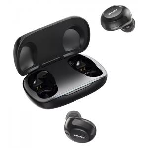 AWEI earphones με θήκη φόρτισης T20, True Wireless, μαύρα | Αξεσουάρ κινητών | elabstore.gr