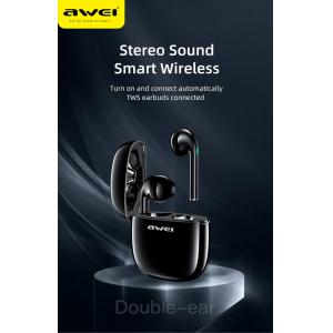 AWEI earphones με θήκη φόρτισης T28, True Wireless, μαύρα | Αξεσουάρ κινητών | elabstore.gr