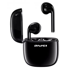 AWEI earphones με θήκη φόρτισης T28, True Wireless, μαύρα | Αξεσουάρ κινητών | elabstore.gr