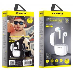 AWEI earphones με θήκη φόρτισης T28, True Wireless, μαύρα | Αξεσουάρ κινητών | elabstore.gr