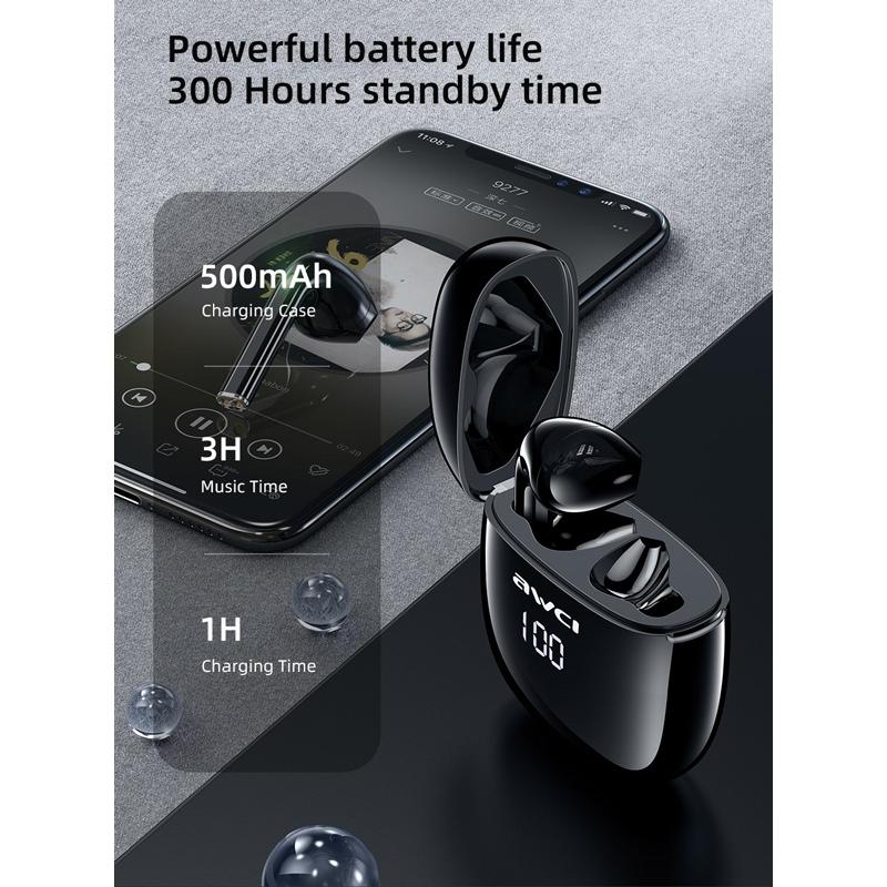 AWEI earphones με θήκη φόρτισης T28P, True Wireless, μαύρα | eLabstore.gr AWEI earphones με θήκη φόρτισης T28P, True Wireless, μαύρα | Αξεσουάρ κινητών | elabstore.gr