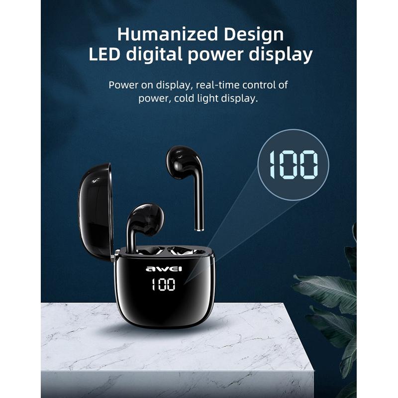 AWEI earphones με θήκη φόρτισης T28P, True Wireless, μαύρα | eLabstore.gr AWEI earphones με θήκη φόρτισης T28P, True Wireless, μαύρα | Αξεσουάρ κινητών | elabstore.gr