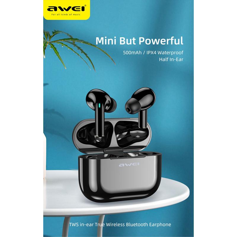 AWEI earphones με θήκη φόρτισης T29, True Wireless, μαύρα | eLabstore.gr AWEI earphones με θήκη φόρτισης T29, True Wireless, μαύρα | Αξεσουάρ κινητών | elabstore.gr