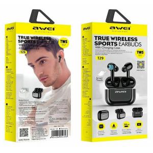 AWEI earphones με θήκη φόρτισης T29, True Wireless, μαύρα | eLabstore.gr AWEI earphones με θήκη φόρτισης T29, True Wireless, μαύρα | Αξεσουάρ κινητών | elabstore.gr
