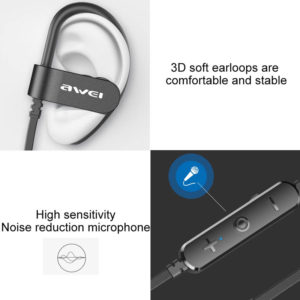 AWEI earphones με μικρόφωνο WT50, Bluetooth, 2x 60mAh, μαύρα | Αξεσουάρ κινητών | elabstore.gr