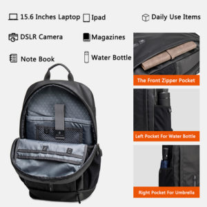 ARCTIC HUNTER τσάντα πλάτης B00386-BK με θήκη laptop 15.6, μαύρη | Οικιακές & Προσωπικές Συσκευές | elabstore.gr