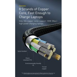 BASEUS καλώδιο Type-C σε Type-C & DC CA1T2-B0G, 100W, 5A, 2m, γκρι | Αξεσουάρ κινητών | elabstore.gr