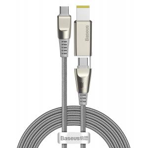 BASEUS καλώδιο Type-C σε Type-C & DC CA1T2-B0G, 100W, 5A, 2m, γκρι | Αξεσουάρ κινητών | elabstore.gr