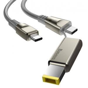 BASEUS καλώδιο Type-C σε Type-C & DC CA1T2-B0G, 100W, 5A, 2m, γκρι | Αξεσουάρ κινητών | elabstore.gr