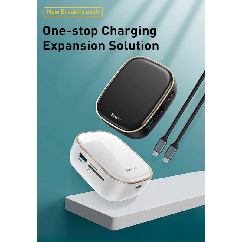 BASEUS USB Type-C hub CAHUB-AU02, 2x USB, HDMI, SD/TF, RJ45, λευκό | eLabstore.gr BASEUS USB Type-C hub CAHUB-AU02, 2x USB, HDMI, SD/TF, RJ45, λευκό | Συνοδευτικά PC | elabstore.gr