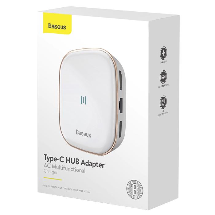 BASEUS USB Type-C hub CAHUB-AU02, 2x USB, HDMI, SD/TF, RJ45, λευκό | eLabstore.gr BASEUS USB Type-C hub CAHUB-AU02, 2x USB, HDMI, SD/TF, RJ45, λευκό - Image 6
